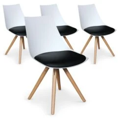 Chaise Soldes Magasin -Chaise Soldes Magasin chaise polypropylene blanche et assise noir paola lot de 4 3327480023228 101040