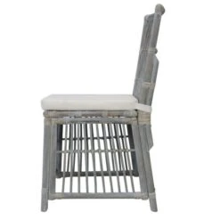 Chaise Rotin Gris Avec Coussin Focca - Lot De 2 -Chaise Soldes Magasin chaise rotin gris avec coussin focca lot de 2 8719883590486 405174