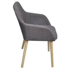 Chaise Tissu Gris Clair Et Pieds Chêne Massif Chila - Lot De 2 -Chaise Soldes Magasin chaise tissu gris clair et pieds chene massif lot de 2 3666722549516 404997