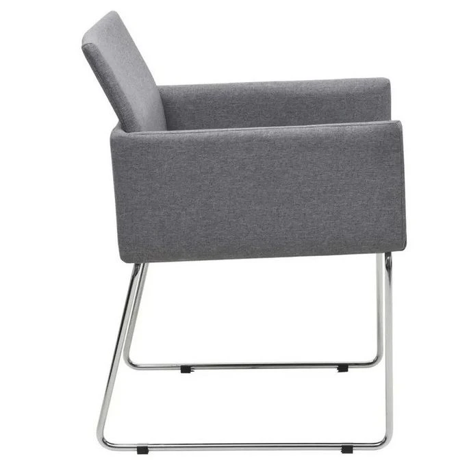 Chaise Tissu Gris Clair Et Pieds Métal Chromé Boo - Lot De 4 3 Chaise Tissu Gris Clair Et Pieds Métal Chromé Boo - Lot De 4 – Image 3