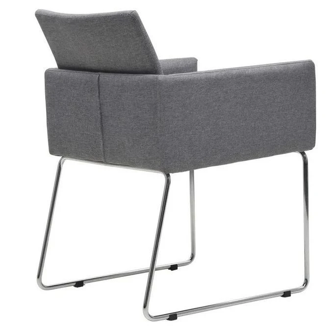 Chaise Tissu Gris Clair Et Pieds Métal Chromé Boo - Lot De 4 4 Chaise Tissu Gris Clair Et Pieds Métal Chromé Boo - Lot De 4 – Image 4