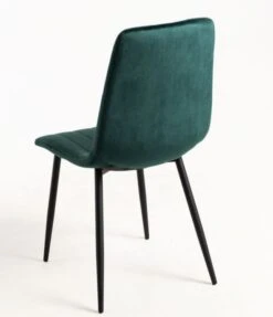 Chaise Velours Vert Et Pieds Métal Noir Londa - Lot De 2 -Chaise Soldes Magasin chaise velours vert et pieds metal noir londa lot de 2 3666722853576 1451385