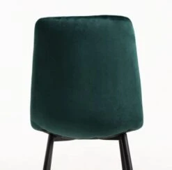 Chaise Velours Vert Et Pieds Métal Noir Londa - Lot De 2 -Chaise Soldes Magasin chaise velours vert et pieds metal noir londa lot de 2 3666722853576 1451387