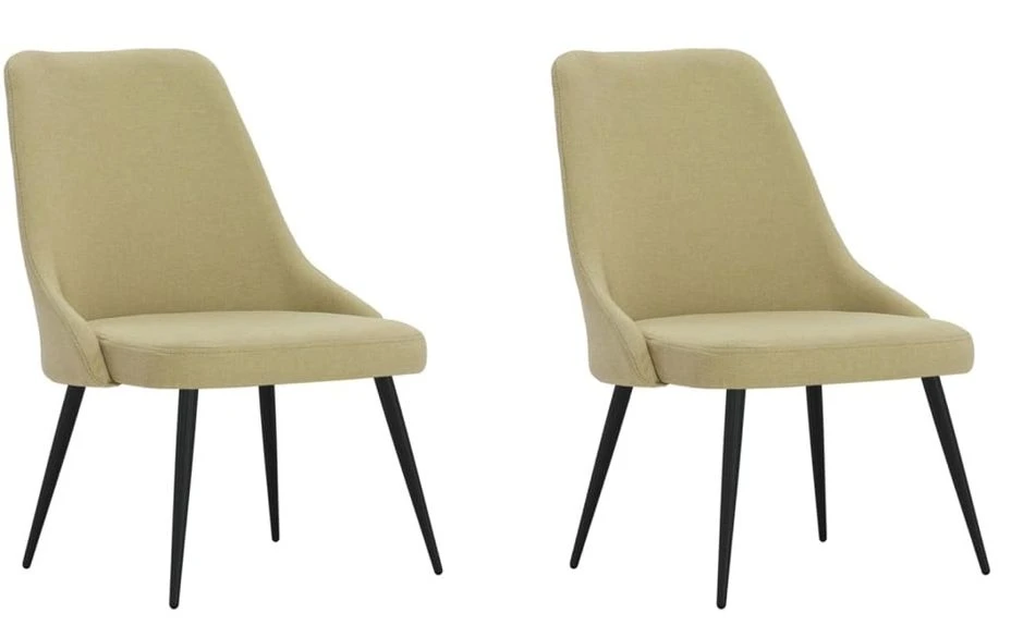Chaises De Salle à Manger 2 Pcs Vert Tissu 16 1 Chaises De Salle à Manger 2 Pcs Vert Tissu 16