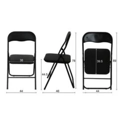 Lot De 2 Chaises Pliantes Noir - L 44 X P 47 X H 78 Cm - CLEA -Chaise Soldes Magasin lot de 2 chaises pliantes noir l 44 x p 47 x h 78 cm clea 3612408735162 599306