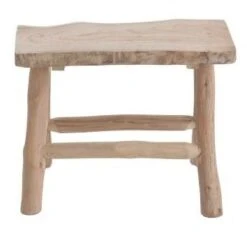 Tabouret Bas Bois Massif Clair Azon L 42.5 Cm