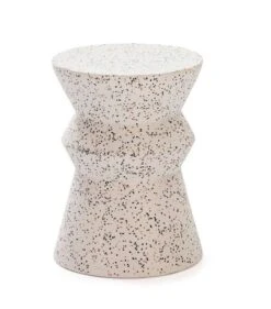 Tabouret Bas Epoxy Terrazo Blanc Manaka