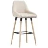 Tabouret De Bar Crème Tissu 3