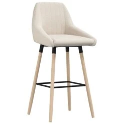 Tabouret De Bar Crème Tissu 3