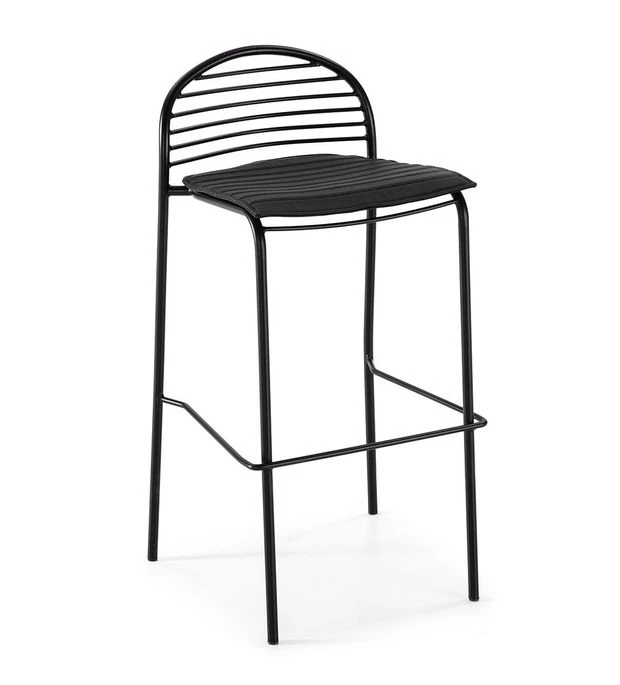 Tabouret De Bar Cuir Noir Et Pieds Métal Noir Desy 1 Tabouret De Bar Cuir Noir Et Pieds Métal Noir Desy