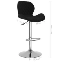 Tabouret De Bar Matelassé Velours Noir Toulipo -Chaise Soldes Magasin tabouret de bar matelasse velours noir toulipo 3666722232777 1120440