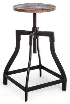 Tabouret En Acier Et Assise En Cuir Nadia - Lot De 2 2