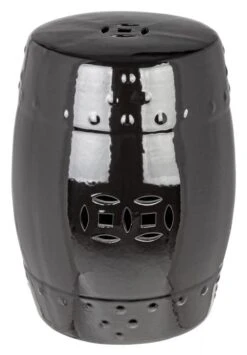 Tabouret En Céramique Argenté Noir Saphy - Lot De 2