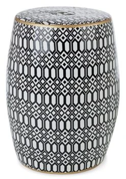 Tabouret En Céramique Avec Peinture Arania - Lot De 2