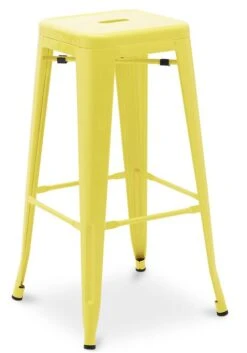 Tabouret Métal Brillant Jaune Koste 76 Cm
