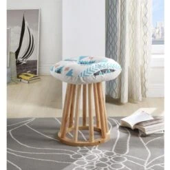 Tabouret Rond Tissu Bleu Et Pieds Bouleau Massif Clair Exan -Chaise Soldes Magasin tabouret rond tissu bleu et pieds bouleau massif clair mexico 3248113807841 412762