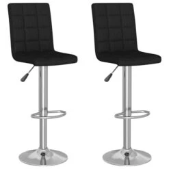 Tabourets De Bar 2 Pcs Noir Tissu Marta