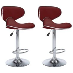 Tabourets De Bar 2 Pcs Rouge Bordeaux Similicuir Cobra