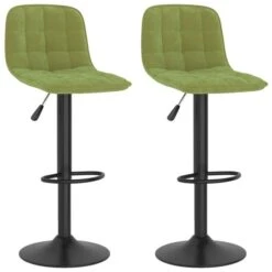Tabourets De Bar 2 Pcs Vert Clair Velours 12